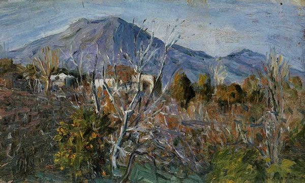 Zona vesuviana, sd 1934, olio su tavola, cm 12x20,5, Abano Terme, collezione privata